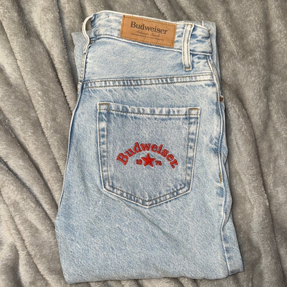 Budweiser Light Blue Denim with Red Embroidery